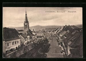 Ansichtskarte Voitsberg, Ansicht Hauptplatz und Kirchturm