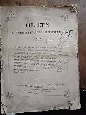 Bulletin de l academie imperiale des Scienes de St. Petersbourg tome IX Nr. 1