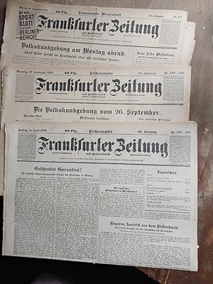 Frankfurter Zeitung Nr. 3 1936, Nr. 491-493 1938 und Nr. 189/190 1939