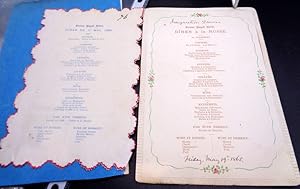 3 Menus "Sutton Royal Hotel" (Sutton Coldfield) Went into Liquidation within 1 year. Inauguration...