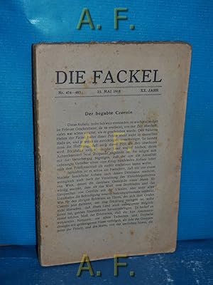 Bild des Verkufers fr Die Fackel Nr. 474-483, 23. Mai 1918, XX. Jahr (Einband FEHLT) zum Verkauf von Antiquarische Fundgrube e.U.