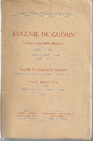 Image du vendeur pour Lettres  son frre Maurice (1824-1839). mis en vente par Librairie  la bonne occasion
