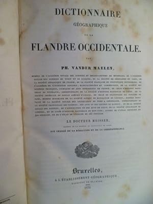 Image du vendeur pour Dictionnaire gographique de la Flandre occidentale. mis en vente par Librairie L'Abac / Gimmic SRL