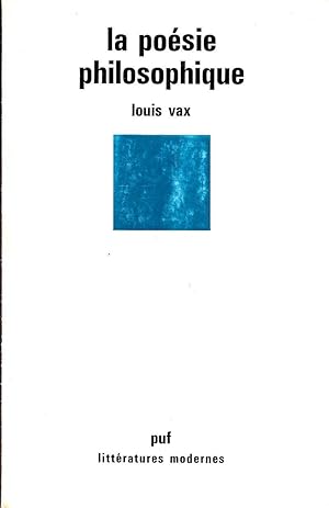 Seller image for La posie philosophique. for sale by Librairie  la bonne occasion