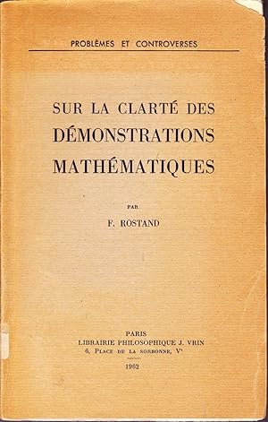 Seller image for Sur la clart des dmonstrations mathmatiques. for sale by Librairie  la bonne occasion