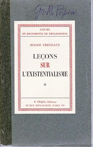 Imagen del vendedor de Leons sur l'existentialisme. a la venta por Librairie  la bonne occasion