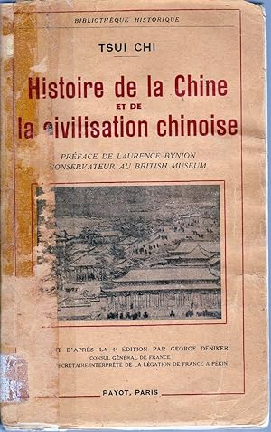 Imagen del vendedor de Histoire de la Chine et de la civilisation chinoise. a la venta por Librairie  la bonne occasion