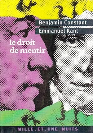 Imagen del vendedor de Le droit de mentir. a la venta por Librairie  la bonne occasion