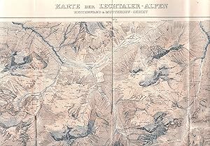 Seller image for Karte der Lechtaler-Alpen, Heiterwand & Muttekopfgebiet. Mastab 1 : 25 000;Original kolorierte Landkarte von 1912 for sale by Antiquariat Kastanienhof