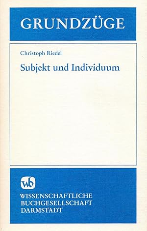 Seller image for Subjekt und Individuum. Zur Geschichte des philosophischen Ich-Begriffs ;(= Grundzge, Band 75) for sale by Antiquariat Kastanienhof