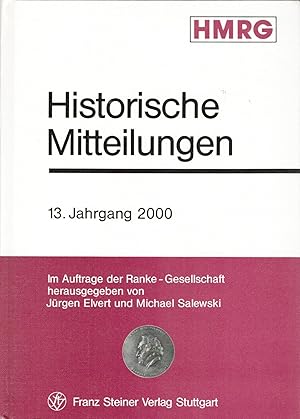 Bild des Verkufers fr Historische Mitteilungen (HMRG) 13. Jahrgang 2000;Schwerpunkt: Frauenbilder - Mnnerngste zum Verkauf von Antiquariat Kastanienhof