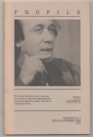 Immagine del venditore per Profile Vol. 4 Nos. 3 & 4 Summer 1984: Vito Acconci venduto da Jeff Hirsch Books, ABAA