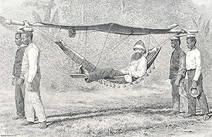 Seller image for Major A. Morton Festing's Expedition in Sierra Leone; Mode of Travelling. An original print from the Illustrated London News, 1888. for sale by Cosmo Books