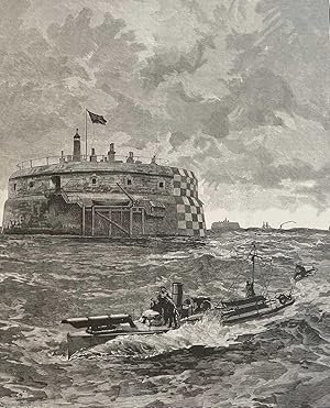 Bild des Verkufers fr Our Coast Defences: The Forts at Spithead. An original print from the Illustrated London News, 1888. zum Verkauf von Cosmo Books