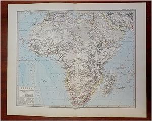 Africa Continent Cape Colony Congo Abyssina Guinea 1880 Petermann detailed map