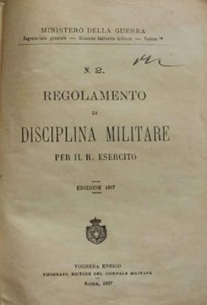 Image du vendeur pour Regolamento di disciplina militare per il R. Esercito, n.2. mis en vente par FIRENZELIBRI SRL