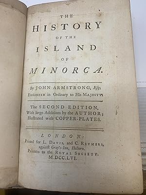 Bild des Verkufers fr THE HISTORY OF THE ISLAND OF MINORCA zum Verkauf von Aardvark Rare Books, ABAA