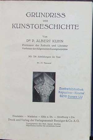 Bild des Verkufers fr Grundriss der Kunstgeschichte. Ed. 3. zum Verkauf von Antiquariat Bookfarm