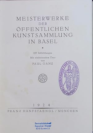 Image du vendeur pour Meisterwerke der ffentlichen Kunstsammlung in Basel. mis en vente par Antiquariat Bookfarm
