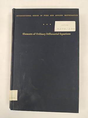 Image du vendeur pour ELEMENTS OF ORDINARY DIFFERENTIAL EQUATIONS. mis en vente par TraperaDeKlaus