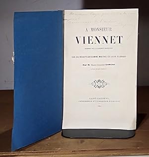 Immagine del venditore per A MONSIEUR VIENNET SUR SA RECEPTION COMME MAITRE ES-JEUX FLORAUX venduto da Livres 113