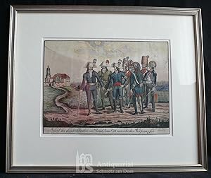 Ansicht der durch Schwaben im Monat Juni 1796 marschirden Neufranzosen. "gezeichnet von Joseph Ak...