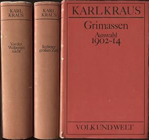 Seller image for Ausgewhlte Werke Band 1: Grimassen 1902-1914, Band 2: In dieser groen Zeit 1914-25 und Band 3: Vor der Walpurgisnacht 1925 - 1933 3 Bnde for sale by Flgel & Sohn GmbH