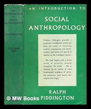 Imagen del vendedor de An introduction to social anthropology [Volume 1] / Ralph Piddington a la venta por MW Books