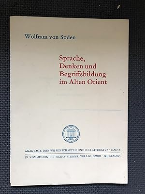 Imagen del vendedor de Sprache, Denken und Begriffsbildung im Alten Orient a la venta por Cragsmoor Books