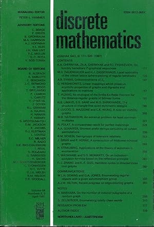 Immagine del venditore per Discrete mathematics Volume 64, Number 2-3, April 1987 venduto da Sylvain Par