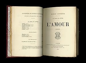 L'AMOUR. [LA FACE DE L'ÊTRE]. Roman.