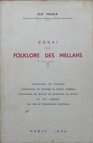 Seller image for Essai de Folklore des Mellahs for sale by Bouquinerie L'Ivre Livre
