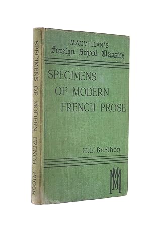 Seller image for Specimens Of Modern French Prose for sale by M Godding Books Ltd