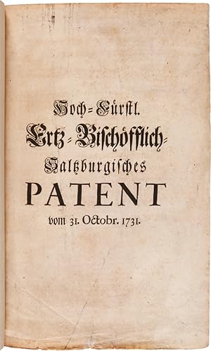 [SAMMELBAND OF TWENTY-TWO TRACTS RELATING TO THE SALZBURGER EMIGRANTS JUST AFTER THEIR EXPULSION ...