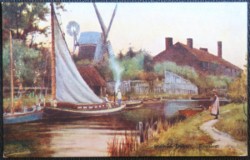 Stalham Dyke Artist Painting Publisher E.T.W. Dennis & Sons Scarborough
