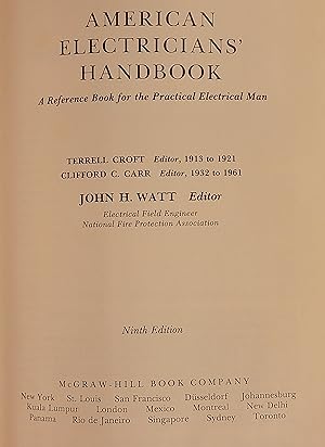 Image du vendeur pour American Electicians' Handbook A Reference Book for the Practical Electrical Man mis en vente par Mountain Gull Trading Company