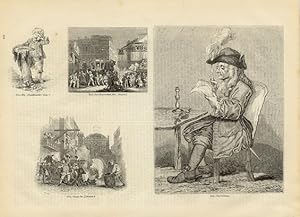THE POLITICIAN, TEMPLE BAR LORD MAYOR'S SHOW _ 1750, BOY _ PRINT FROM HOGARTH'S NOON,1845 MULTIPL...