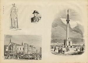 OLD HOUSES OF LORDS AND COMMONS, NELSON'S MONUMENT AT YARMOUTH ,NELSON ,GEORGE CANNING,1845 MULTI...