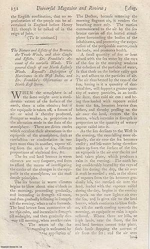 Imagen del vendedor de Benjamin Franklin: The Nature and Effects of Sea Breezes, the Trade Winds, and their Causes and Effects. An original article from the Universal Magazine, 1789. a la venta por Cosmo Books