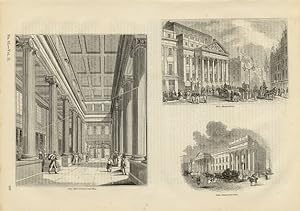 HALL OF GENERAL POST OFFICE ,GENERAL POST OFFICE ,MANSION'S HOUSE,1845 MULTIPLE VIGNETTE PRINTS, ...