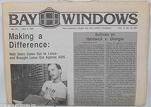 Seller image for Bay Windows: New England's Largest Gay & Lesbian Newspaper; vol. 4, #22, May 29 - June 4, 1986: Sullivan on Hardwick v. Georgia for sale by Bolerium Books Inc.