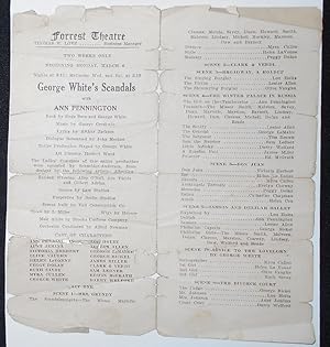 Forrest Theatre Program for George White's Scandals [of 1921] [George Gershwin]