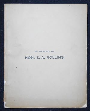 Sermon in Memory of Hon. E. A. Rollins Preached in the Walnut Street Presbyterian Church Philadel...