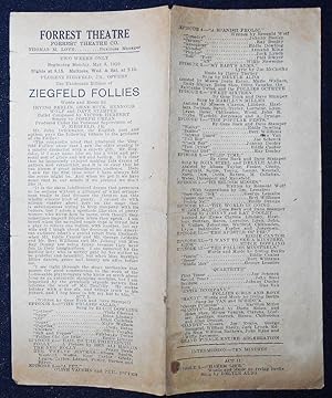 Forrest Theatre Program for Ziegfeld Follies 1920 [Irving Berlin]