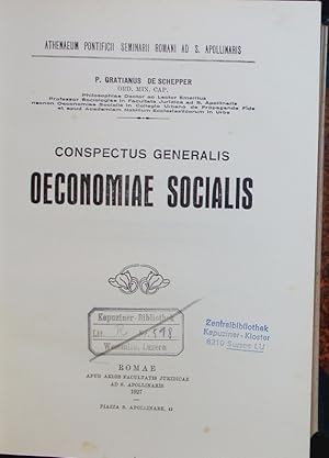 Bild des Verkufers fr Conspectus Generalis Oeconomiae Socialis. zum Verkauf von Antiquariat Bookfarm