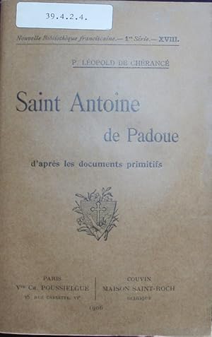 Imagen del vendedor de Saint Antoine de Padoue d'aprs les documents primitifs. a la venta por Antiquariat Bookfarm