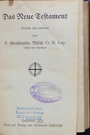 Bild des Verkufers fr Das Neue Testament. zum Verkauf von Antiquariat Bookfarm