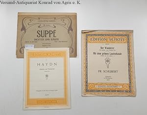 Image du vendeur pour 3 Notenhefte (fr Klavier und Gesang): Schubert - Der Wanderer / Mit dem grnen Lautenbande; Haydn - Arietta con Variazioni; Suppe - Dichter und Bauer, Overtre : mis en vente par Versand-Antiquariat Konrad von Agris e.K.