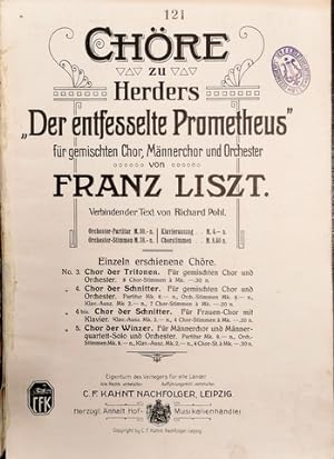 Chöre zu Herders "Der entfesselter Prometheus" für gemischten Chor, Männerchor und Orchester. Kla...