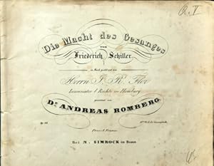 Bild des Verkufers fr Die Macht des Gesanges von Friedrich Schiller. Op. 28. 10tes Werk der Gesangstcke zum Verkauf von Paul van Kuik Antiquarian Music